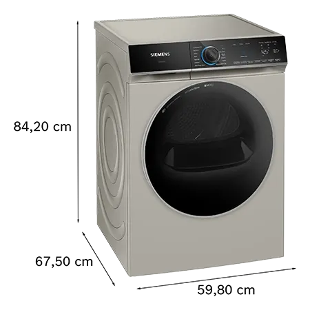 SIEMENS WR47B2CSGB Freestanding 9Kg Heat Pump Tumble Dryer, Silver