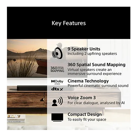 SONY HTA7100 BRAVIA Theatre Bar 7 Dolby Atmos Soundbar - Black