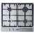 STOVES SGH600C-Steel 60cm Gas Hob with Cast Iron Supports and 4 Zones in Stainless Steel. Ex-Display Model.