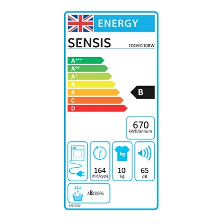 Sensis TDCF0110BW 10kg Condenser Tumble Dryer - White