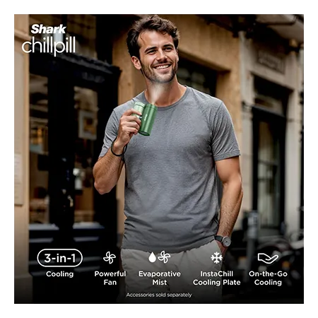 Shark FA022UKGN ChillPill 3-in-1 Fan, Mist & InstaChill System - Matcha