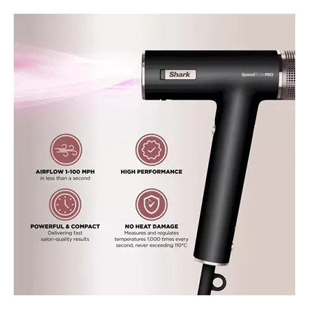 Shark HD701UK SpeedStyle Pro High-Velocity Hair Dryer - Black