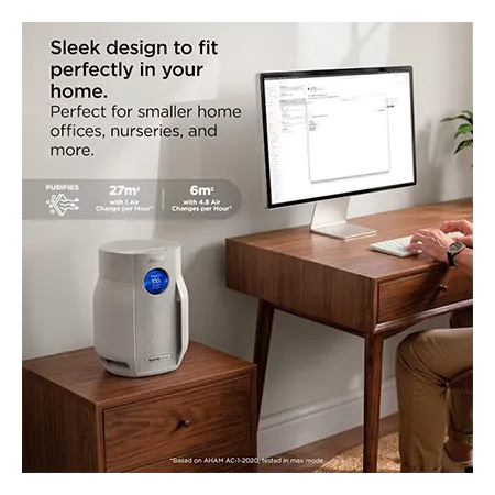 Shark HP062UK BreatheClear Compact Air Purifier with NeverChange6 - Dove
