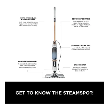 Shark S2001UK SteamSpot & Steam Blaster Mop - White