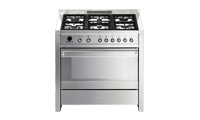 Smeg A17 90cm Dual Fuel Range Cooker Stainless Steel with Single Oven
