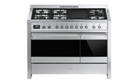Smeg A381 120cm Dual Fuel Range Cooker - Stainless Steel - B/B Rated
