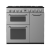 Smeg BU93S 90cm Triple Cavity Dual Fuel Range Cooker Silver