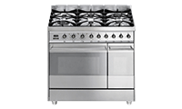 Smeg SY92PX8 90cm Dual Fuel Range Cooker Satin Steel