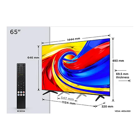 TCL 65P7L-UK 65" 4K HDR QLED Direct LED Google TV