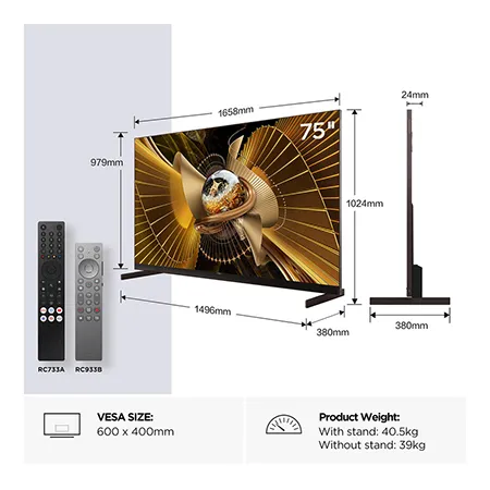 TCL 75X11L-UK 75" 4K Ultra HD SQD MINI LED Google TV