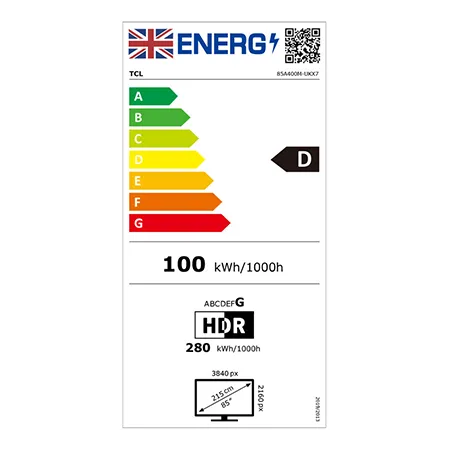 TCL 85A400M-UK 85" QD-MINI LED TV