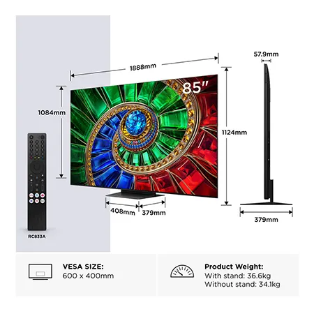 TCL 85RM7L-UK 85" 4K Ultra HD RGB MINI LED Google TV