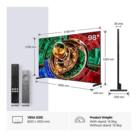 TCL 98RM9L-UK 98" 4K Ultra HD RGB MINI LED Google TV