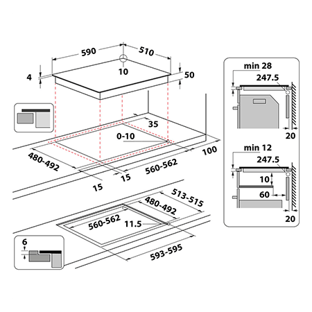 Table induction WHIRLPOOL WLS7260NE 6ème Sens