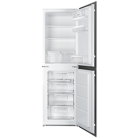smeg UKC3170P1, Integrated 50/50 Fridge Freezer with Sliding Door Fixing Kit - White - A+ Rated.
